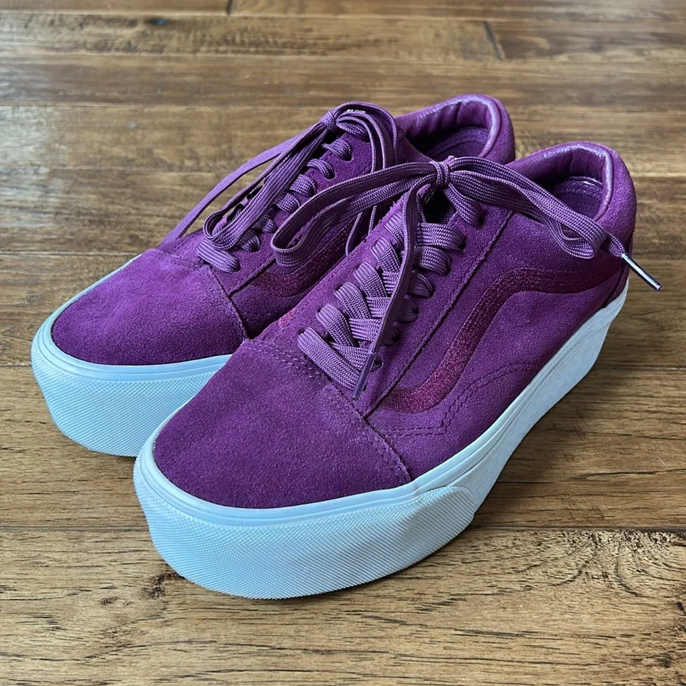 Vans Platform Sneakers in Purple with White Sole